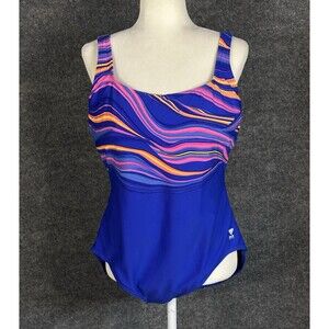 TYR One Piece Swimsuit Built In Breast Shields Colorful Size 18 CD6214